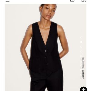 ZARA Black Button Vest